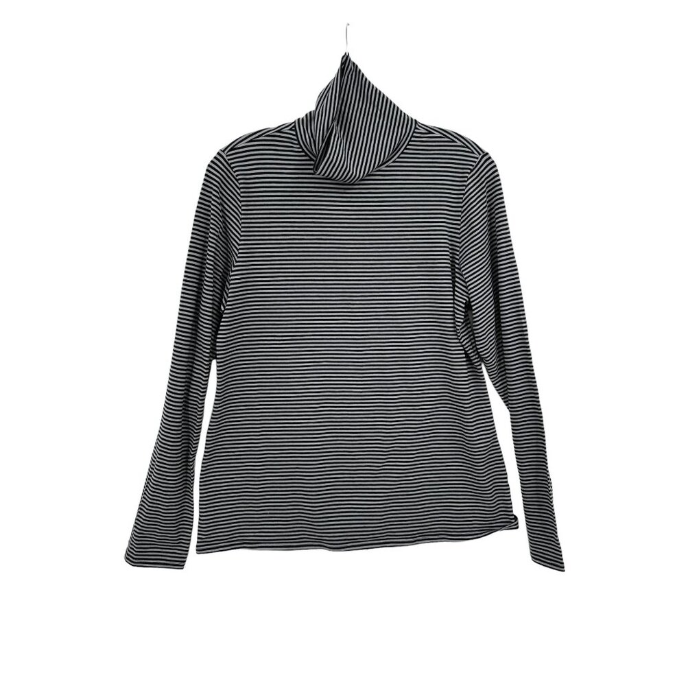 J. Jill Turtleneck Shirt Top Womens Size M Striped Classic Corpcore Office Siren